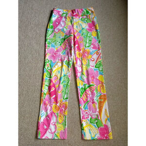 Womens Pants-BARBARA ERICKSON-multicolor floral pull on slim Beachy Coastal-4